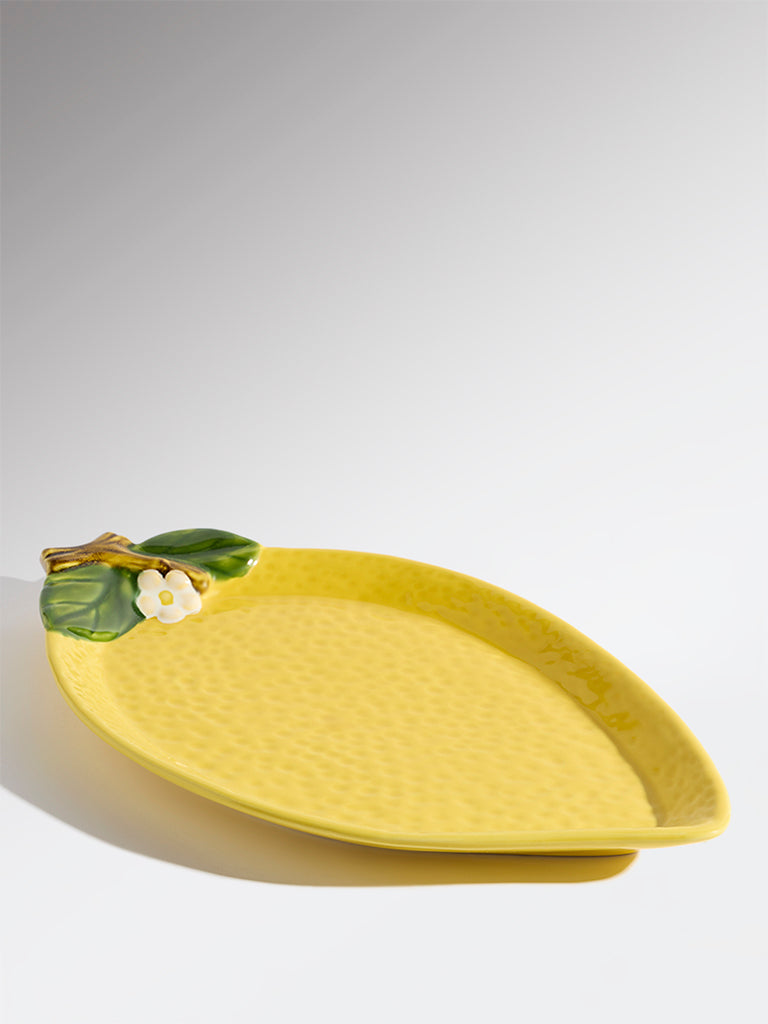 Westside Home Yellow Lemon Shaped Serving Platter