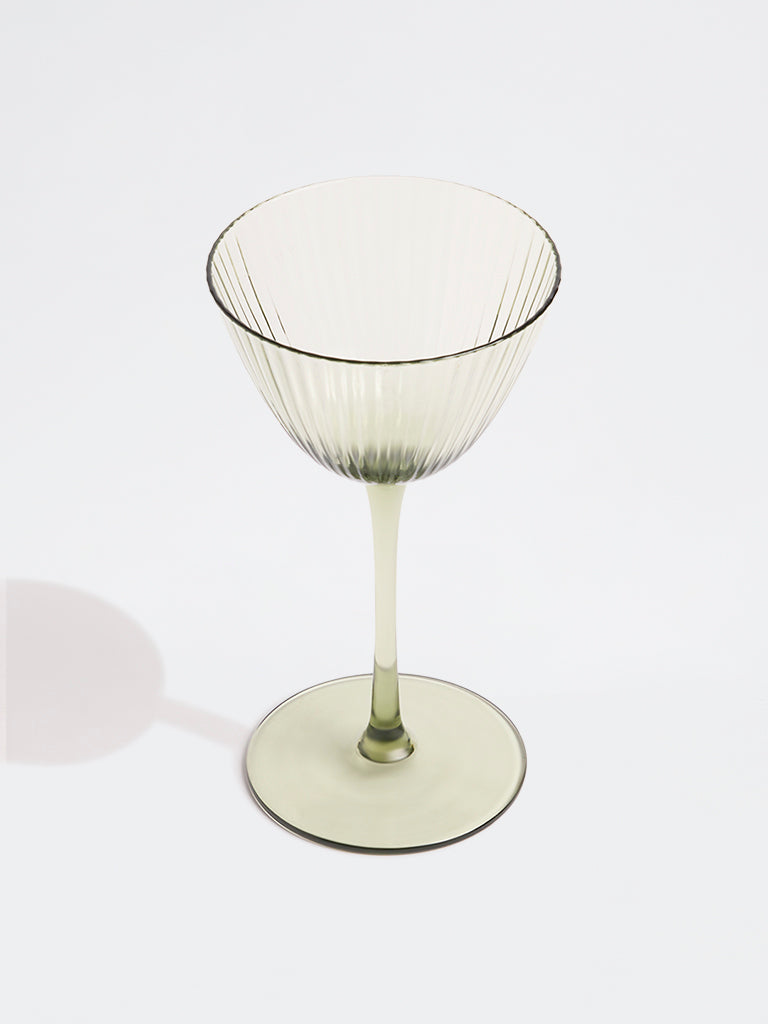 Westside Home Green Fluted Wine Glass