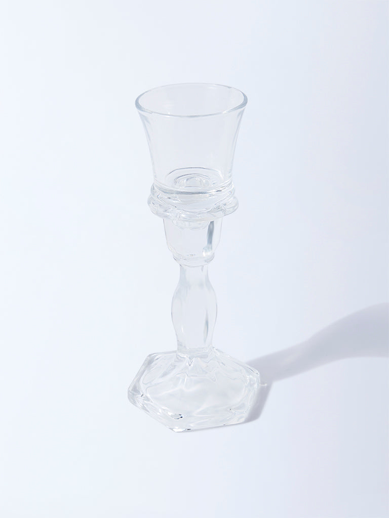 Westside Home Clear Glass Tapered Tealight Candle Holder - Small