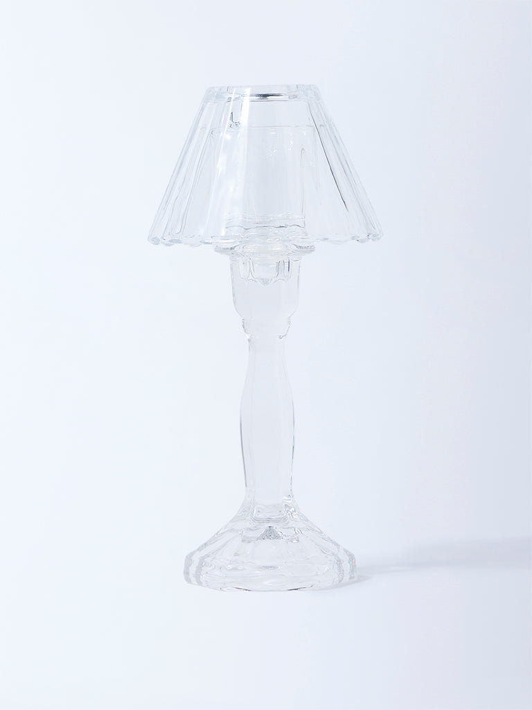 Westside Home Clear Glass Parasol Tapered Candle Holder