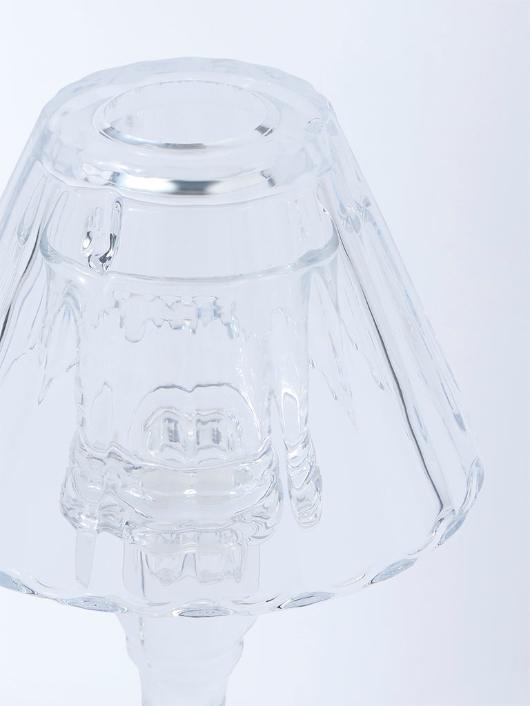 Westside Home Clear Glass Parasol Tapered Candle Holder