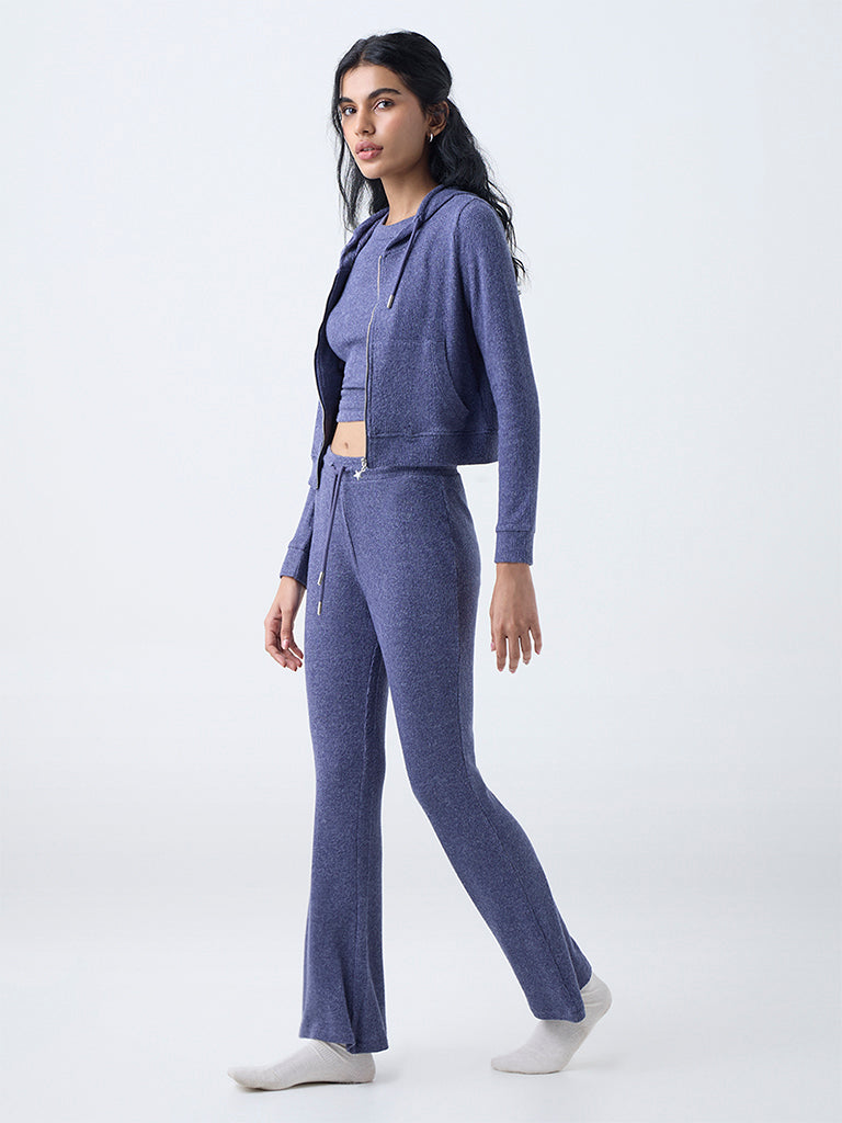 Superstar Dusty Blue Ribbed-Textured Jacket