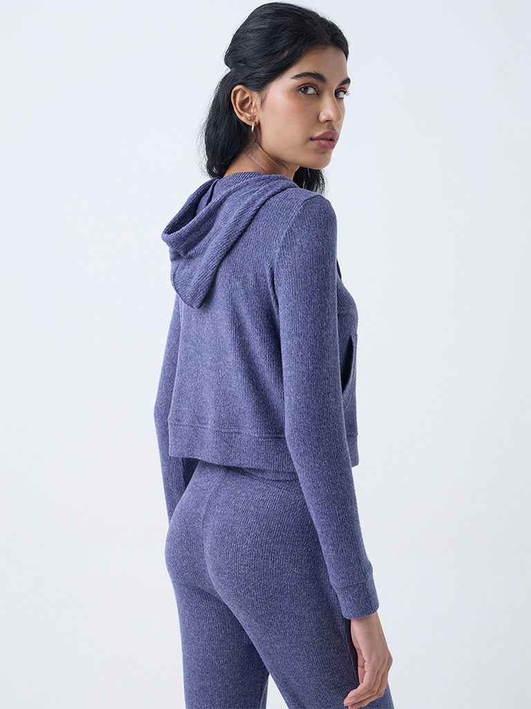 Superstar Dusty Blue Ribbed-Textured Jacket