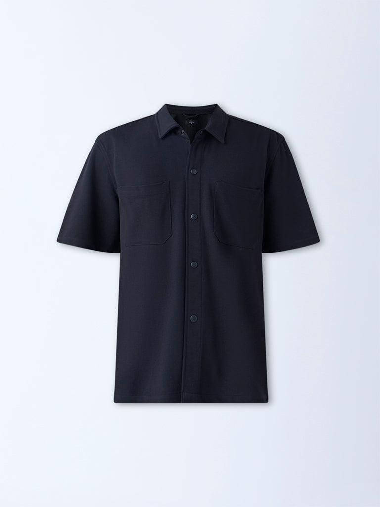 WES Casuals Black Relaxed-Fit Shirt