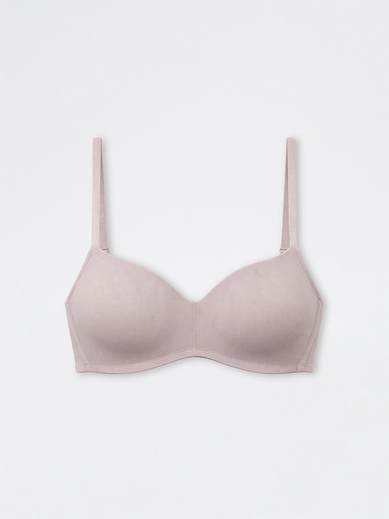 Wunderlove Beige Self-Striped Padded Bra