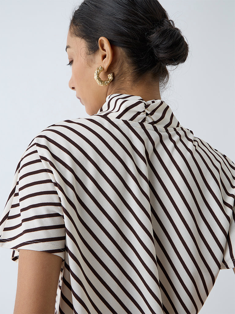 Wardrobe Brown Striped Blouse
