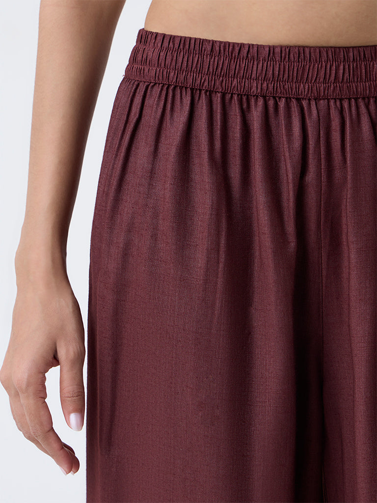 Zuba Brown Solid Pants