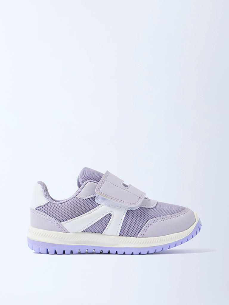 Yellow Lilac Mesh Detailed Sneakers
