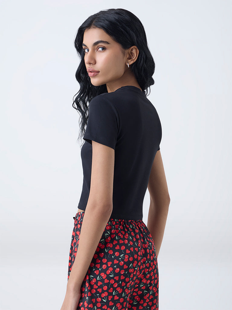 Superstar Black Cherry Design Cotton T-Shirt