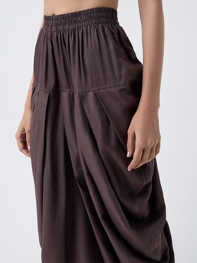 Zuba Charcoal Dhoti-Style Pants