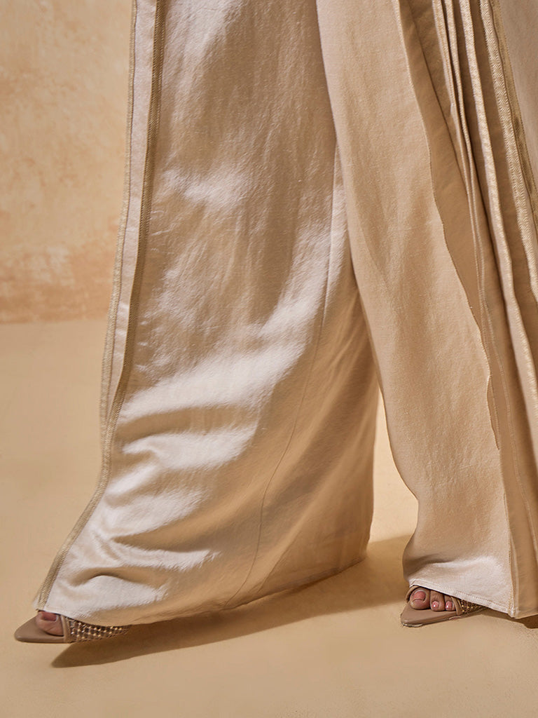 Pleated Cream Pants