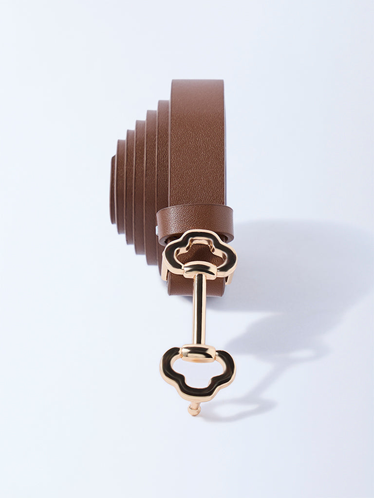 Westside Accessories Brown Clip Buckle Belt
