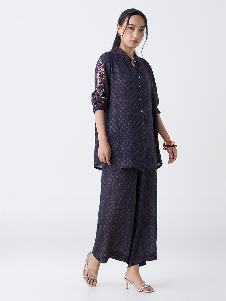 Utsa Black Printed Tunic