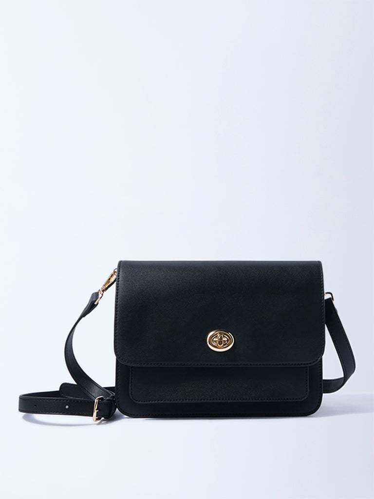 Westside Black Bag with Sling Handle and Belt