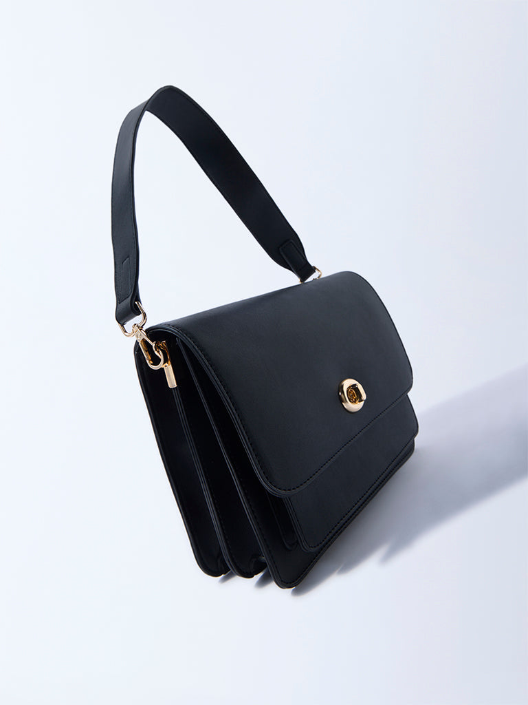 Westside Black Bag with Sling Handle and Belt