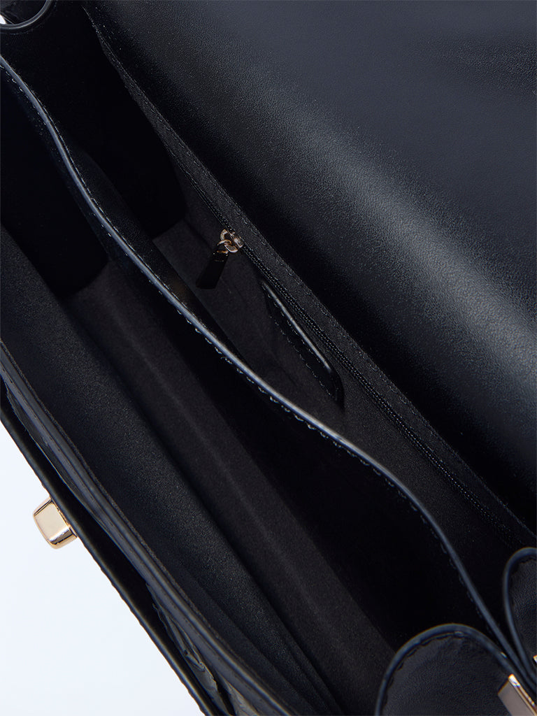 Westside Black Bag with Sling Handle and Belt