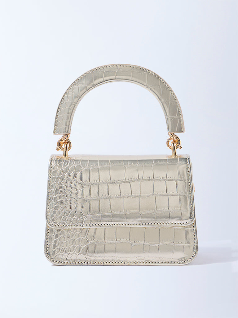 Westside Gold Textured Bag with Sling Handle