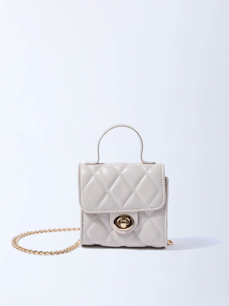 Westside Off-White Quilted Mini Sling Bag