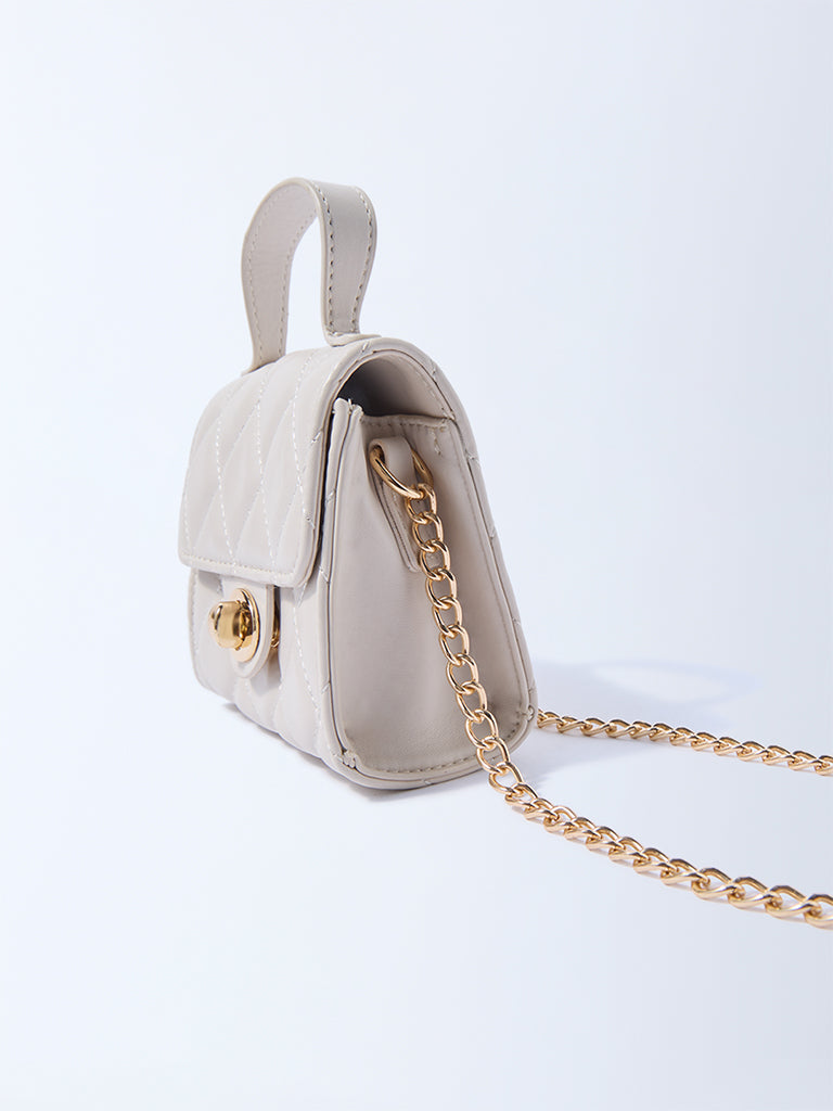 Westside Off-White Quilted Mini Sling Bag