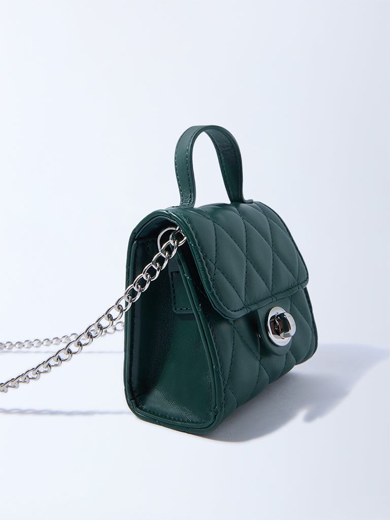 Westside Green Quilted Mini Sling Bag