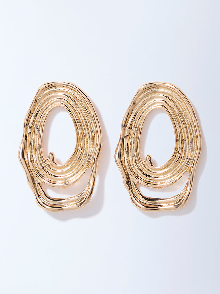 Westside Accessories Gold Statement Stud Earrings