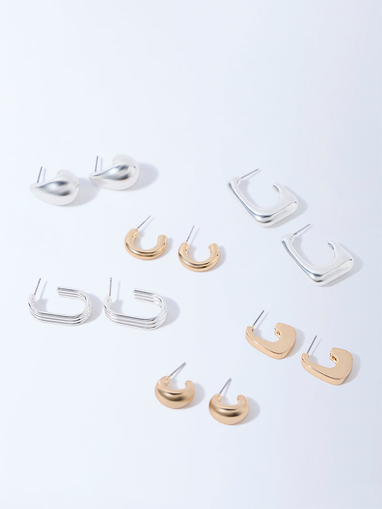 Westside Accessories Gold and Silver Assorted Hoop Earrings - Pack of 6