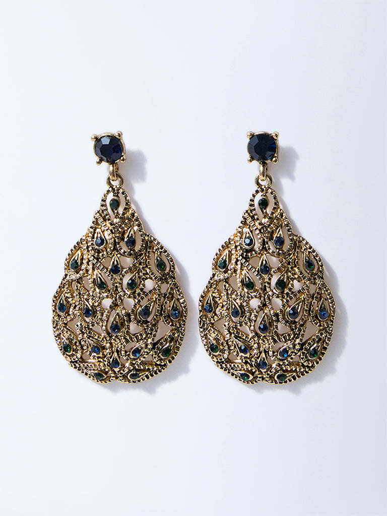 Westside Accessories Gold Mor Pankh Earrings