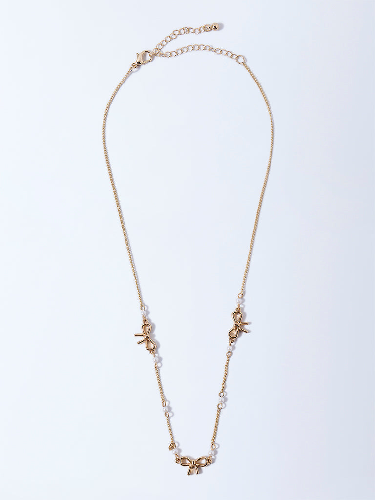 Westside Accessories Gold Bow Design Necklace