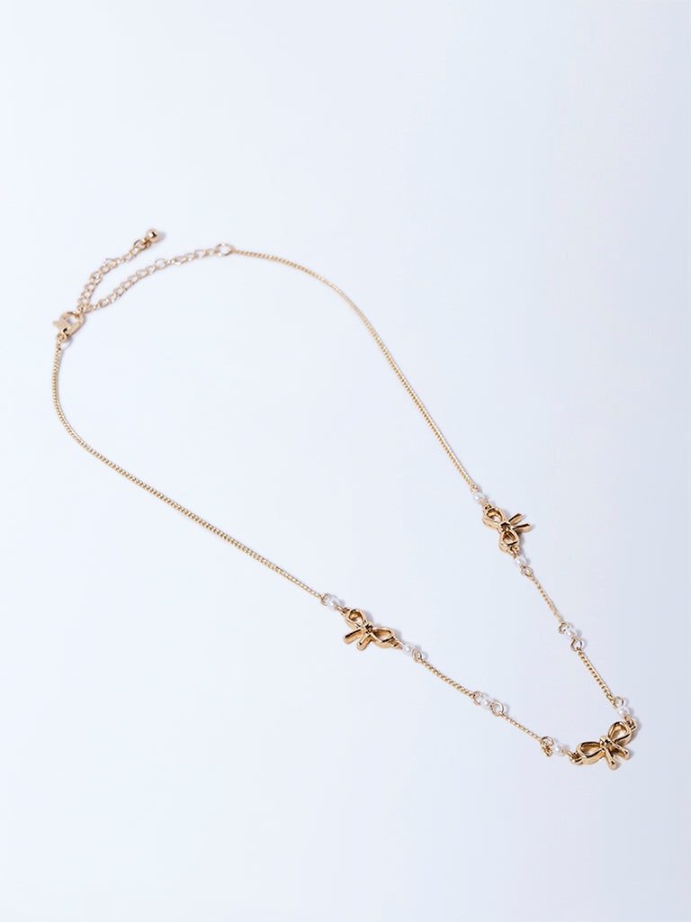 Westside Accessories Gold Bow Design Necklace