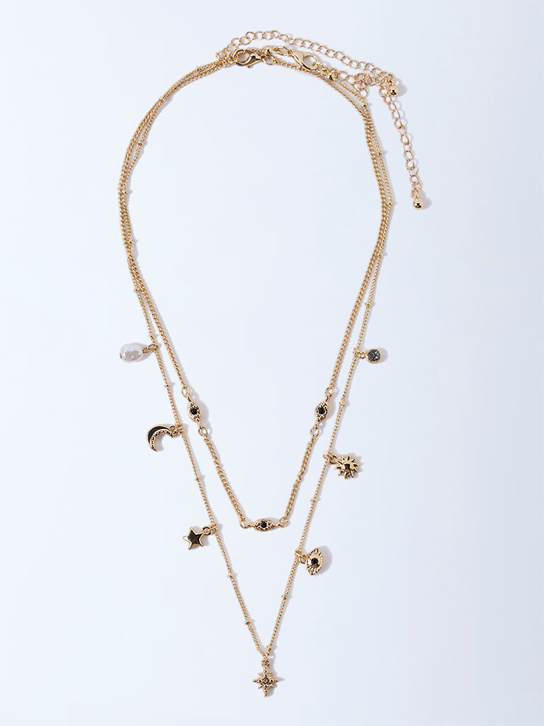 Westside Accessories Gold Celestial Charm Necklace - Pack of 2