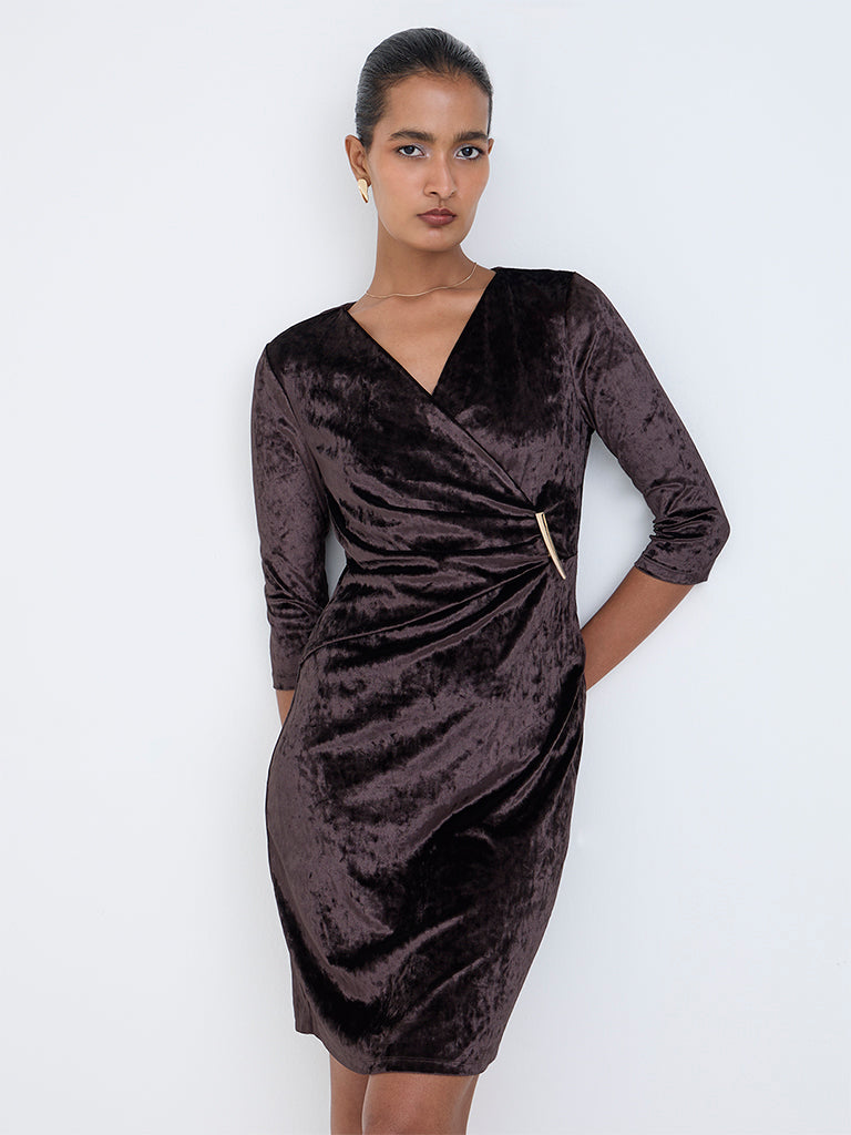Wardrobe Brown Bodycon Dress