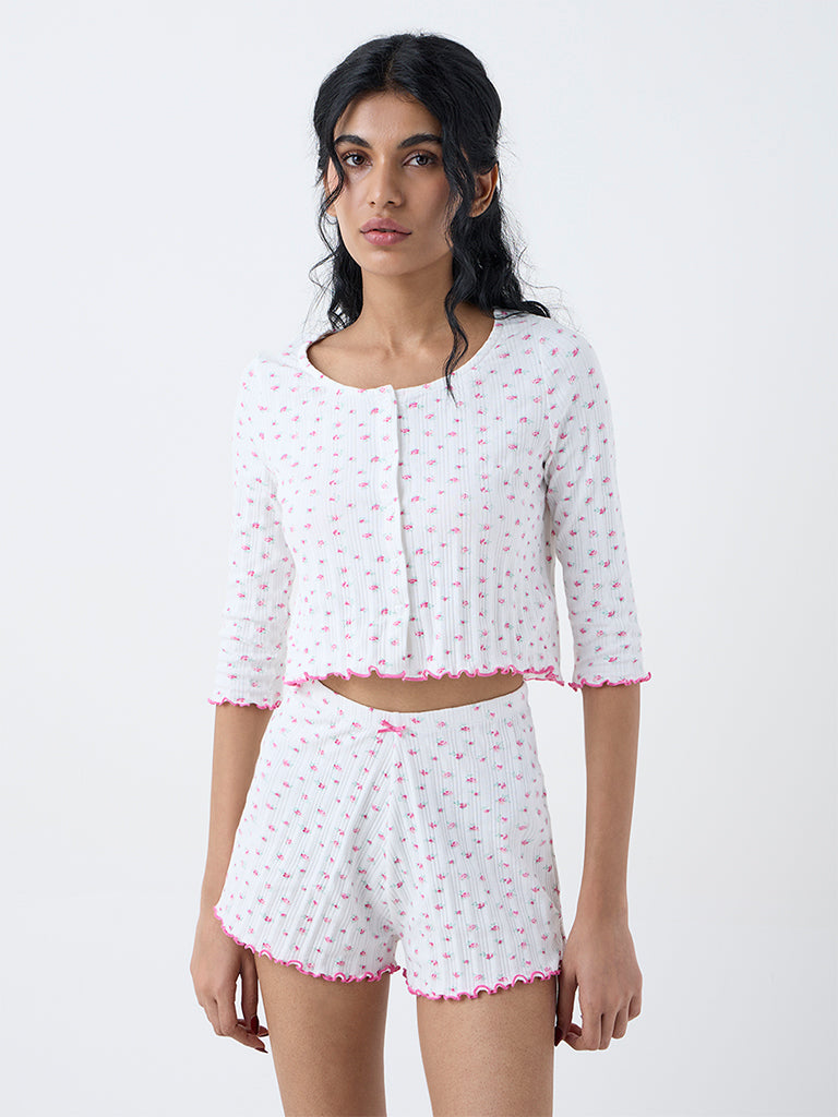 Superstar White Floral Printed Top