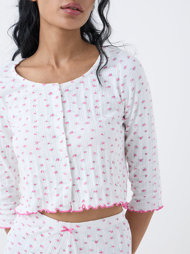 Superstar White Floral Printed Top