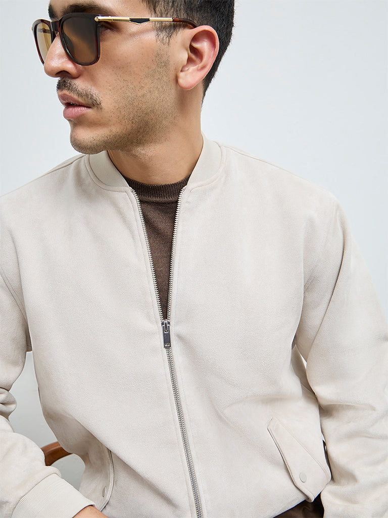Ascot Beige Relaxed-Fit Suede Jacket