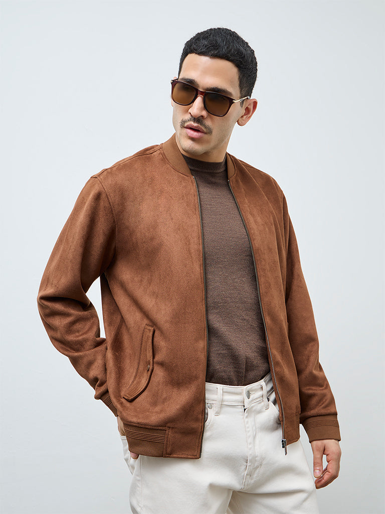 Ascot Brown Relaxed-Fit Suede Jacket