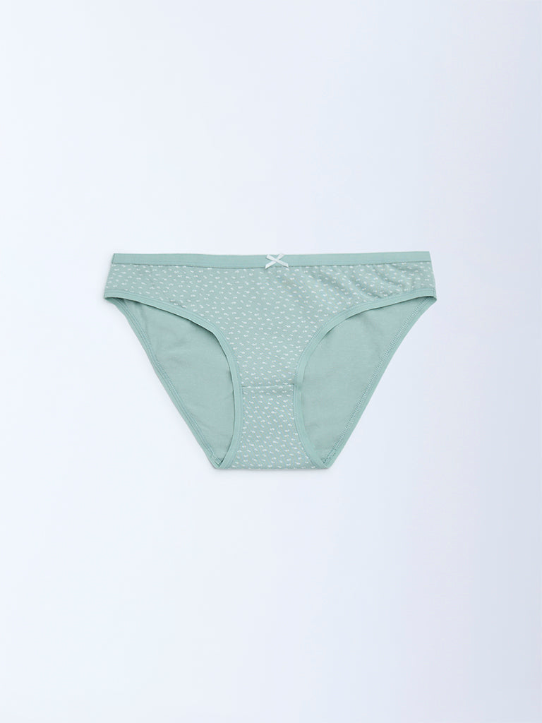 Wunderlove 3-Pack Floral Cotton-Blend Bikini Briefs