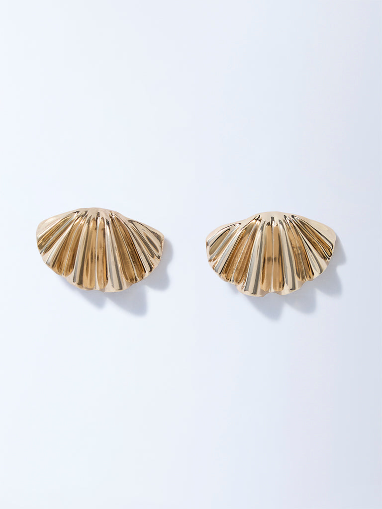 Westside Accessories Gold Wavy Stud Earrings