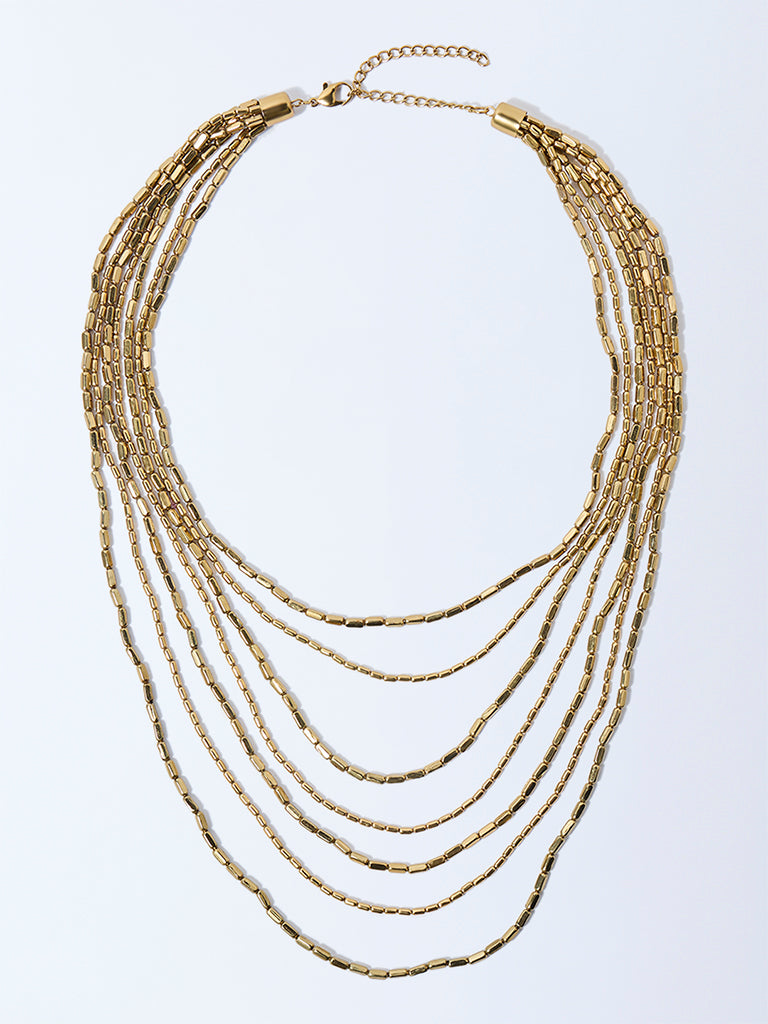 Westside Accessories Gold Multilayer Statement Necklace