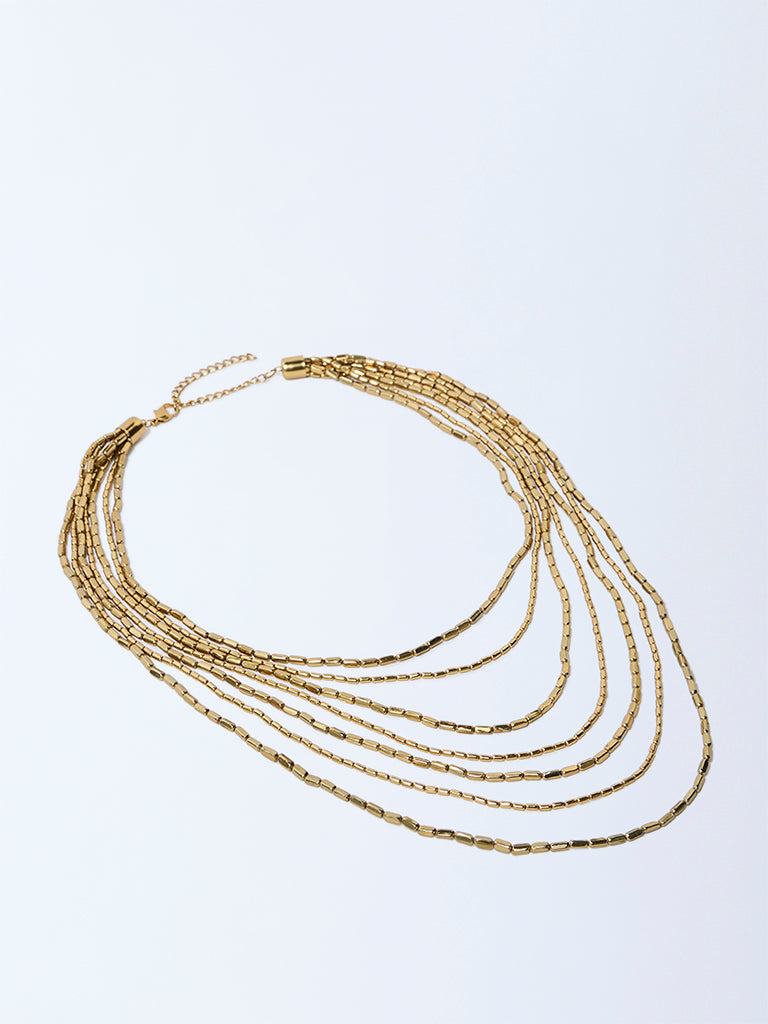 Westside Accessories Gold Multilayer Statement Necklace