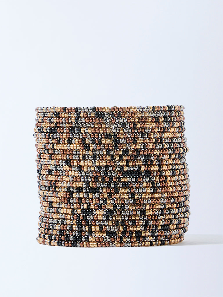 Westside Accessories Multicolour Beaded Heavy Cuff