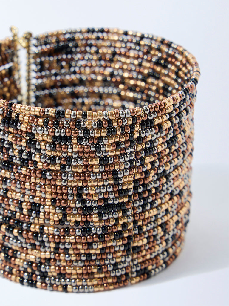 Westside Accessories Multicolour Beaded Heavy Cuff