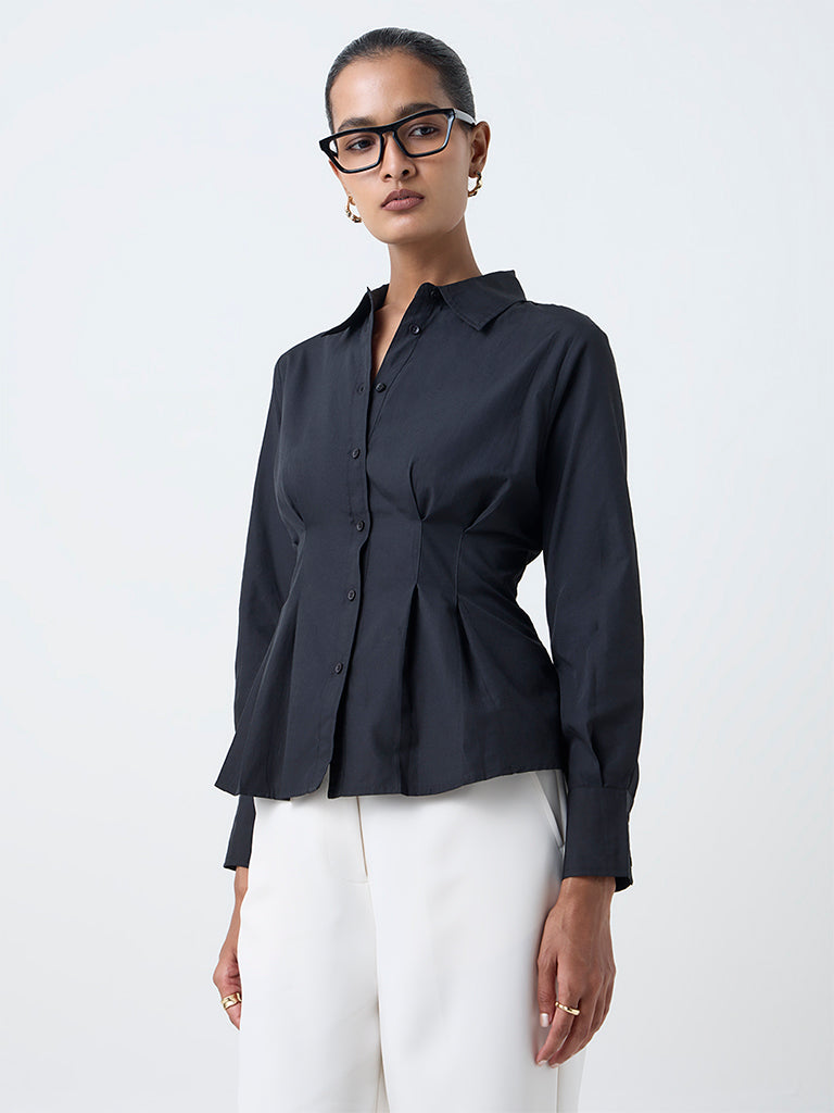 Wardrobe Black Peplum Shirt