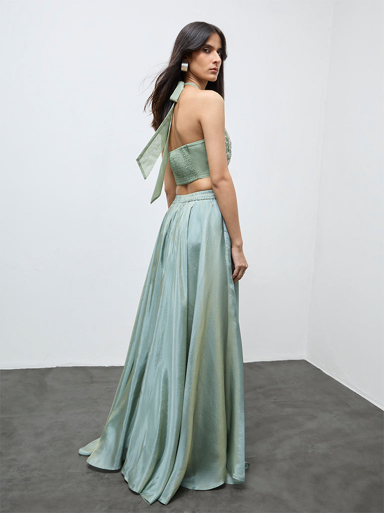 Vark Mint Embellished Skirt