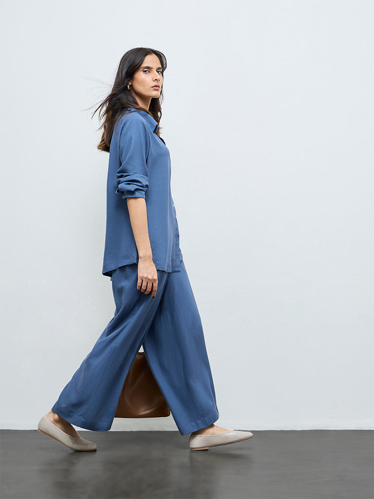 Zuba Indigo Solid Palazzos
