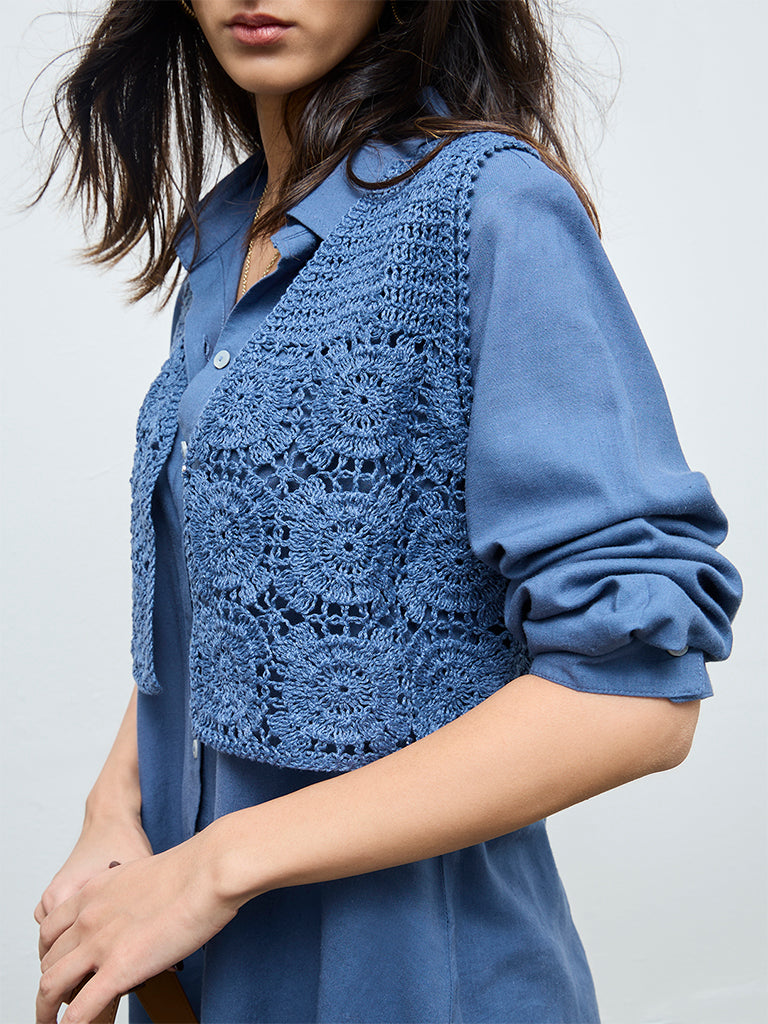 Zuba Blue Crochet Top