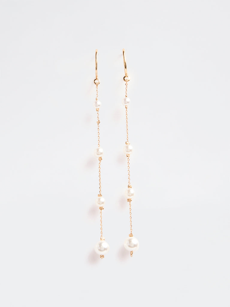 Westside Accessories Gold Pearlescent Drop Earrings