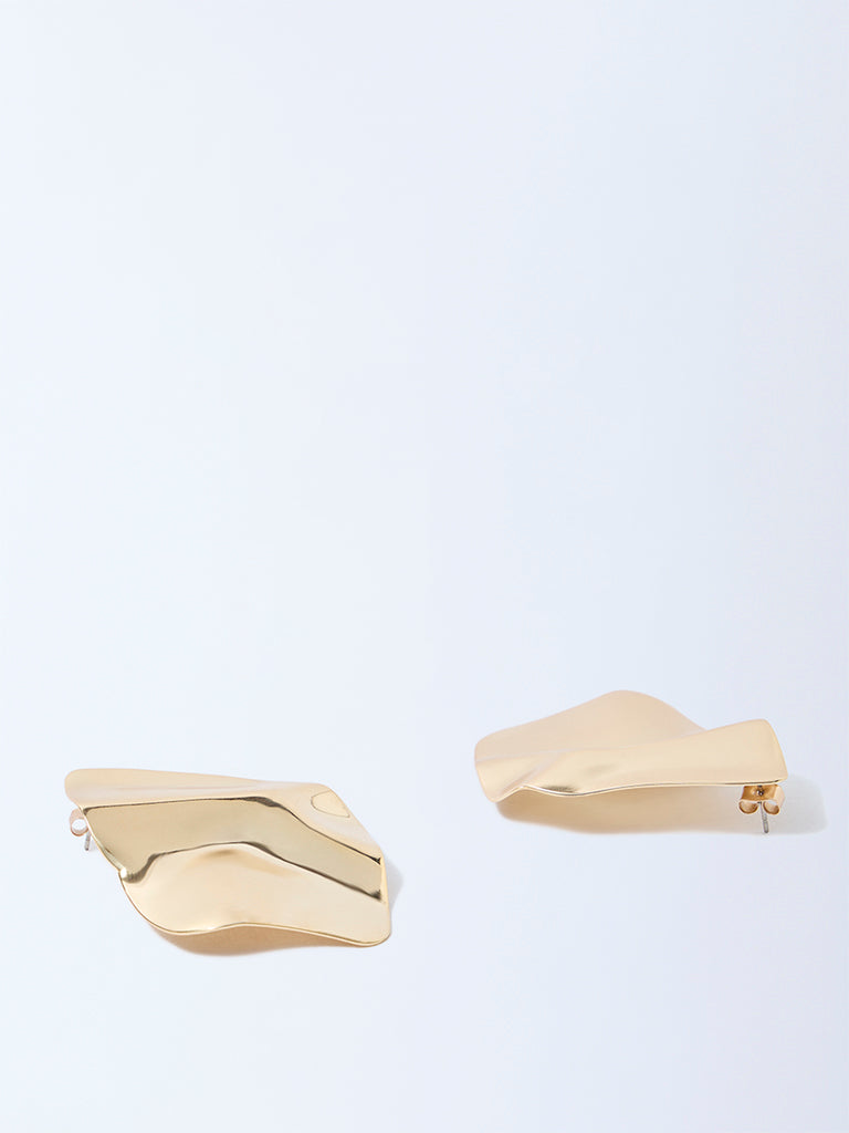 Westside Accessories Gold Molten Statement Earrings
