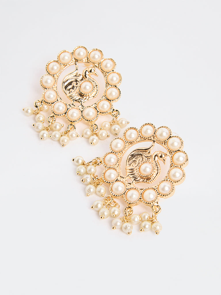 Westside Accessories Gold Pearl Cluster Stud Earrings