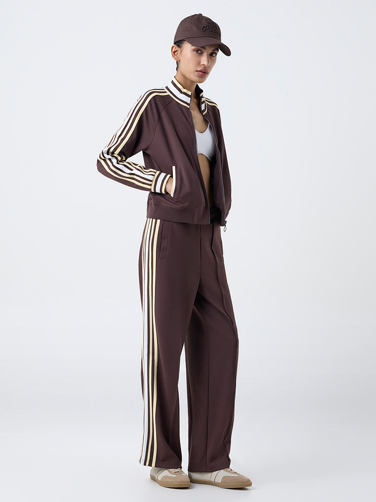 Studiofit Dark Brown Striped Jacket