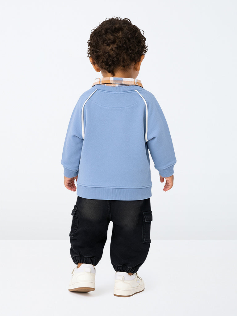 HOP Baby Boys Black Cargo-Style Denim Joggers